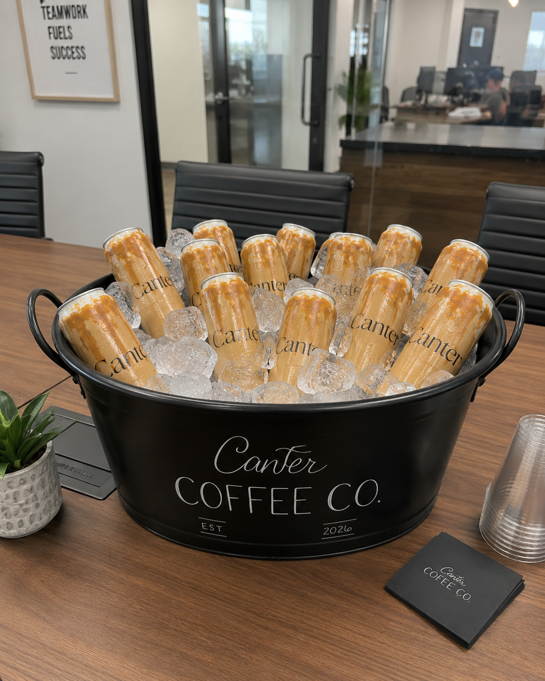 Canter Coffee Co. cans on ice — bulk order