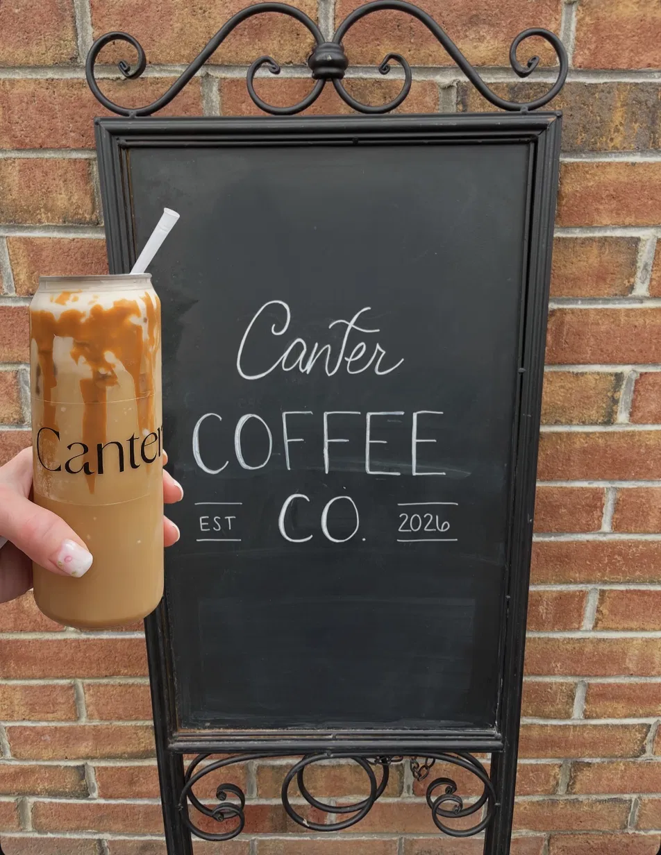 Canter Coffee Co. chalk sign — Est. 2026